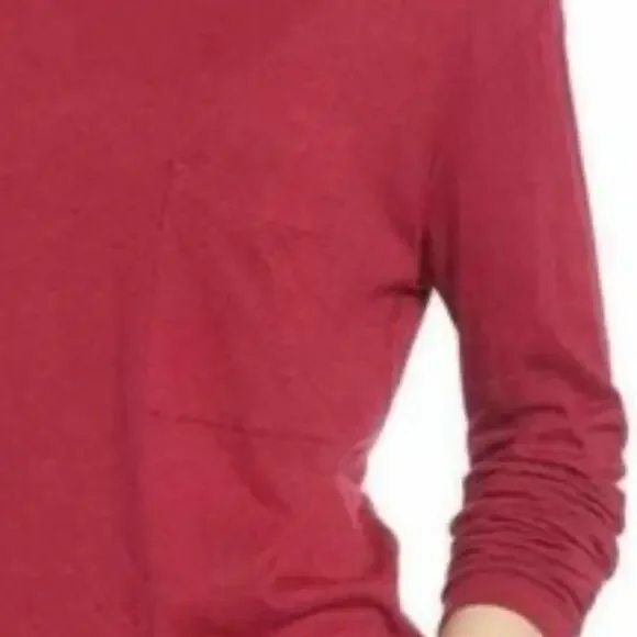 Nordstrom's bp Red Rumba Slouch Pocket Long Sleeve Tee Size Medium - Picture 3 of 8